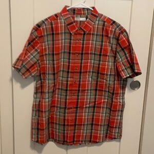 Sonoma Red and Green Casual Button Down Shirt